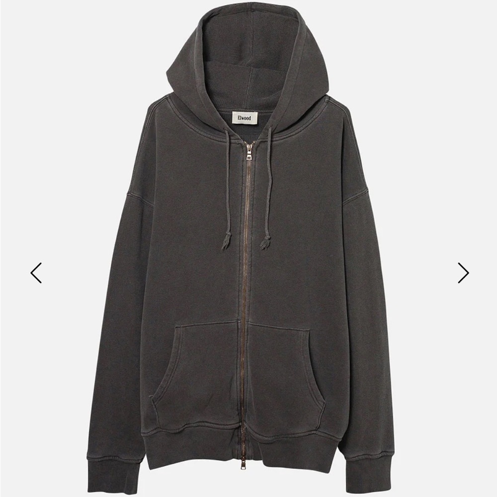 Elwood core zip hoodie in vintage grey XS